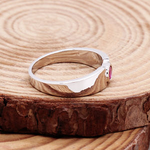 925 plata esterlina sólida rubí Natural piedra preciosa hecha a mano anillo de boda para hombres joyería fina para venta al por mayor - Product Image 2