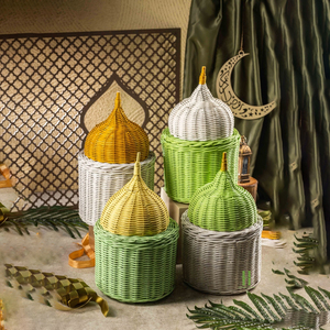 OEM Accepted Rattan Mosque Decor for Ramadan Holiday <b>Gift</b> <b>Hamper</b> for Chocolate Candy Custom Logo Color from Vietnam Factory - Product Image 1