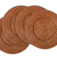 Assiettes de présentation en rotin personnalisables en gros, faites à la main, rustiques, écologiques, durables et décoratives pour la fourniture d'articles de cuisine