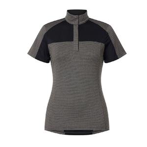 Chemise à manches courtes à demi-zip personnalisée pour femmes, vêtements d'équitation, séchage rapide, vêtements d'équitation respirants, base en toile tricotée unie - Product Image 6