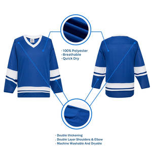 Maillots de hockey sur glace personnalisés pour hommes, haute qualité, respirants, imprimés par sublimation, 100% polyester - Product Image 4