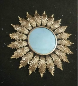 Miroir mural décoratif en aluminium métallique, motif cœur, fleur et feuille, pour maison, villa, hôtel - Product Image 4