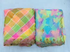 ผ้าปักผ้าไหมเนื้อนุ่มความกว้าง44หรูหราสำหรับเด็กผู้หญิงและ lehengas 185 /m ขายส่งและเป็นจำนวนมาก - Product Image 5