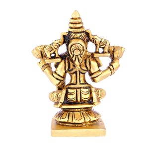 Đồng thau gaj <span class=keywords><strong>laxmi</strong></span> <span class=keywords><strong>mata</strong></span> tượng 3.8 H x 1.6 W x 2.5 L inch nhà văn phòng trang trí mục Maha lakshmi maa murti thần tượng 350 kim loại thủ công mỹ nghệ - Product Image 4