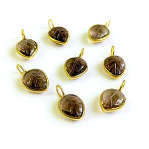 หินอัญมณีสีเงินสเตอร์ลิงรูปใบควอทซ์สโมควอทซ์สโมควอทซ์ธรรมชาติสำหรับแกะสลักด้วยมือ - Product Image 5