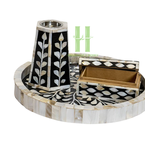 Ensemble de brûleurs d'encens Bakhoor incrustés de nacre élégants Brûleur d'encens de luxe pour la maison OEM arabe Logo personnalisé fait à la main Vietnam - Product Image 1