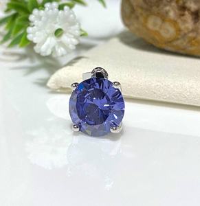 Pendentif Solitaire Tanzanite Rond Collier Vintage en Argent Sterling 925 Fait à la Main avec Pierres Précieuses - Product Image 3