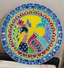 Solid Wood Round <b>Wall</b> <b>Plate</b> Home Interior Accent Decor - Product Image 6
