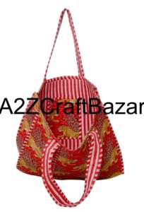 Bolsos de Mano Ecológicos Estilo Bohemio Indio, Bolsos de Mano de Algodón Hechos a Mano con Asas Largas Acolchadas para Mujer - Product Image 3