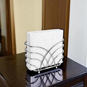 Stylish <b>Bar</b> Napkin Holder Stainless Steel Wave Design Strong Grip Compact Size Elegant Countertop Organizer - Product Image 1