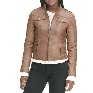 Blouson moto homme style urbain en cuir PU, col montant, coupe-vent, respirant, à capuche, pour l'hiver - Product Image 1