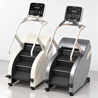 Appareil de fitness cardio BN Commercial Gym, modèle Black Curved Body Silver Decor, avec panneau numérique, vitesse réglable, simulateur d'escalade Stepmill