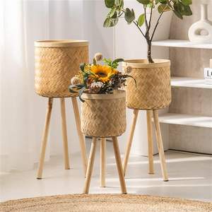 SALE 30% <b>Plant</b> Holder Flower Riser Holder <b>Plant</b> Display Rack <b>for</b> Home Office Garden OEM ODM Made From Natural Rattan and Bamboo - Product Image 3