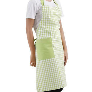 Tablier bavoir teint en fil 100% coton bavoir de taille gris pour cuisine Salon de coiffure jardin BBQ PE LDPE PU PVC Denim tissu pour le nettoyage - Product Image 1