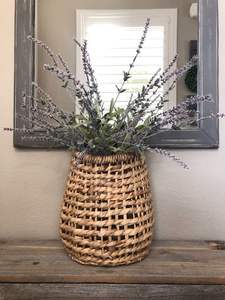 Cesta de almacenamiento colgante de nuevo diseño 2024, cesta tejida de jacinto de agua, Color personalizable para el hogar, organizador, decoración de muebles - Product Image 6