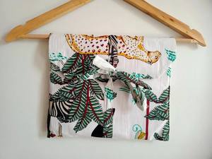 Pyjamas Sexy en coton biologique pour femmes, col en V, doux, respirant, imprimé animal de la jungle, vêtements de nuit - Product Image 4