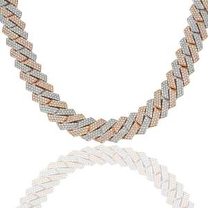 Diamond Cuban Chain 925 Sterling <b>Silver</b> <b>Tennis</b> Chain Pearl Grade Luxury Tester-Passed Pearl <b>Necklaces</b> - Product Image 1