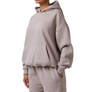 Conjunto Deportivo de Invierno para Mujer de Alta Calidad, 100% Algodón, Informal, Top Largo, Color Sólido, Talla Grande, Dos Piezas, 2026 - Product Image 3