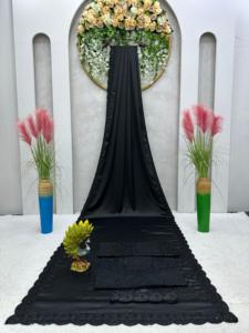 Thiết kế đẹp <span class=keywords><strong>Saree</strong></span> satin lụa và áo mềm <span class=keywords><strong>net</strong></span> với chủ đề sequnce làm việc vành đai SATIN LỤA - Product Image 6