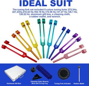 Kit d'activering des chakras avec diapasons, instruments de guérison pour la thérapie, la guérison ADN, le yoga et la méditation - Product Image 2