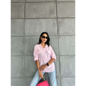 Chemise d'été décontractée en popeline avec poches à rabat, motif rayé simple - Product Image 3