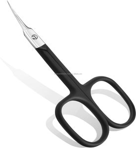 Super Quality Black Sharp Professional Russian Stainless Steel Cuticle Scissors for Nail Manicure Private Label Custom - Product Image 1