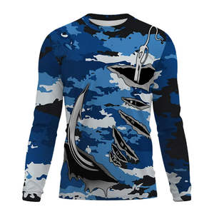 Jersey de pesca de manga larga que absorbe la humedad personalizado camisas protección UV sublimación impresión poliéster Spandex ropa de pesca - Product Image 2