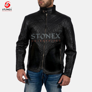 Venta caliente Chaqueta de cuero genuino ajustada para hombres Logotipo personalizable Chaqueta de lona de invierno más popular a un precio - Product Image 4