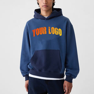 Nouveaux sweats à capuche surdimensionnés pour hommes, style hip-hop, en tissu lourd uni, épaules tombantes, manches longues, vêtements d'hiver personnalisés - Product Image 3