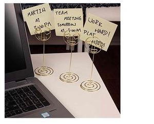 Supports de cartes en or minimalistes pour l'affichage de mariage Support de table de styliste en métal de conception de fil de fer unique fini avec la couleur d'or - Product Image 4