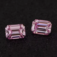 Forme d'émeraude rose en vrac Moissanite Vvs Clarity Gra certifié diamant fantaisie cultivé en laboratoire rose émeraude pour bijoux