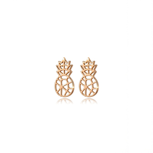 Petites boucles d'oreilles à clous en forme d'ananas, plaquées or, fabrication artisanale turque, cadeau d'anniversaire, bijoux en argent sterling 925 - Product Image 6