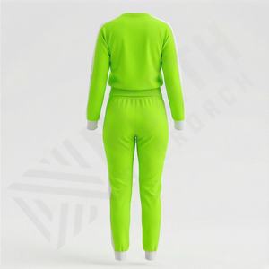 Ensembles de survêtements deux pièces pour femmes 2025 de haute qualité, style décontracté, blocs de couleur, haut court à col rond, personnalisables - Product Image 2