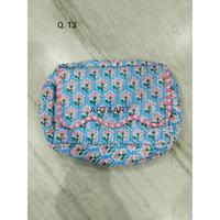 Grande trousse de toilette vintage pour femmes, imperméable, à imprimé floral, en coton, imprimée à la main, fermeture éclair durable, sac de rangement pour maquillage de voyage