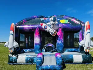 Castillo Inflable con Temática Espacial Comercial, Casa de Brinco con Diseño de Astronauta y Cohete, Brincolín para Alquiler en Fiestas y Eventos - Product Image 5