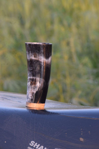 Polished Ox Horn Whisky Glass Reusable Leak-Proof Eco-Friendly Rustic <b>Tableware</b> Lid Home Party Hiking <b>Halloween</b> MULTI CRAFT - Product Image 3