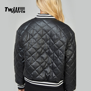 Blouson en cuir de mouton décontracté pour femme, nouvelle tendance 2026, style universitaire original, broderie tricotée 2x2 côtelé, Pakistan - Product Image 2