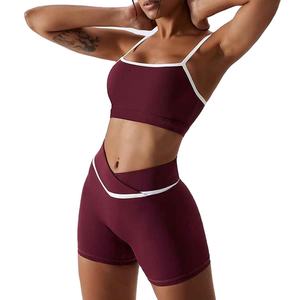Conjunto Deportivo de 2 Piezas sin Costuras de Cintura Media para Gimnasio, Correr, Yoga, Ropa Deportiva, Sujetador Deportivo, Top Corto, Pantalones Cortos, Conjuntos de Entrenamiento, Conjunto de Yoga - Product Image 5