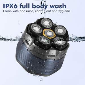 Afeitadora Eléctrica Inalámbrica Impermeable para Hombre, IPX7, Recargable por USB, Kit de Afeitadora Rotatoria para Afeitar la Cabeza - Product Image 6