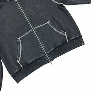 Unisex Winter Oversized 100% Cotton Fleece Zipper-Up <b>Hoodies</b> with Pocket Custom Colors & Logo High Quality <b>Y2K</b> Style Breathable - Product Image 4