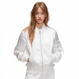 Chaqueta Bomber MA1 Acolchada para Mujer, de Satén Liso Teñido, con Cierre de Cremallera, Reversible y Cortavientos, Abrigo Cálido de Invierno - Product Image 6