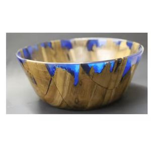 BLEU Superbe bol en bois de résine Meilleure vente Bol en résine fait main aspect marbre Design direct - Product Image 1