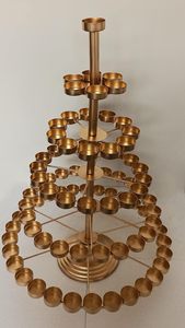 ขาตั้งแจกันเหล็กชุบทองทรงกลม 5 ชั้น สำหรับตกแต่งบ้าน - Product Image 2