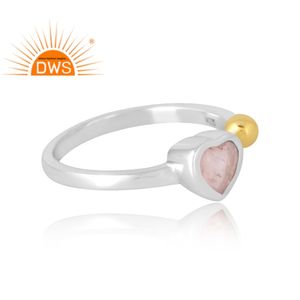 Anillo de piedras preciosas de cuarzo rosa Natural de plata de ley más vendido, joyería personalizada para mujer, regalo para ella - Product Image 4