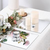 Miroirs carrés de 12 pouces, 1,6 mm, 12 pièces/ensemble, pour bougies, décoration murale, table, centres de table de mariage, décoration de fête et artisanat