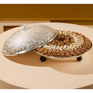 Attractive Home Decorative Chocolate <b>Sweets</b> Serving Bowl Hammered Flower Design with Polished Finish and Lid At Wholesaler Price - Product Image 5