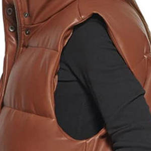 Meilleure vente Veste d'hiver personnalisée de haute qualité en coton respirable sans manches bouffantes pour femmes Vêtements en duvet Veste coupe-vent - Product Image 6