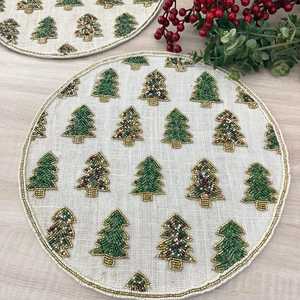<b>Beaded</b> <b>Placemat</b> Handmade Round Charger for Luxury Dining & Holiday Decor Unique Piece Handmade <b>Beaded</b>, <b>Placemat</b>, Housewarming - Product Image 6