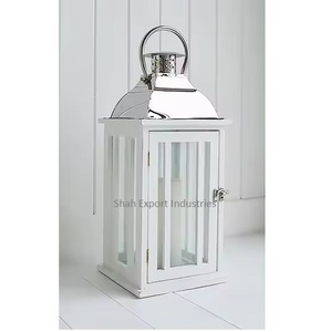 Expensive Design Steel/Glass Hanging <b>Lantern</b> Shiny <b>Silver</b> Finished for Home & Wedding Tabletop Decor Candle <b>Lantern</b> - Product Image 3