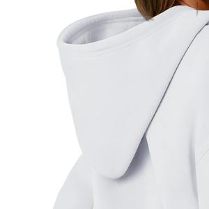 เสื้อมีฮู้ดโอเวอร์ไซส์สำหรับผู้หญิงเสื้อสวมหัวผ้าฟลีซแบบเรียบเสื้อมีฮู้ดสตรีทแวร์เปิดไหล่ตก - Product Image 4